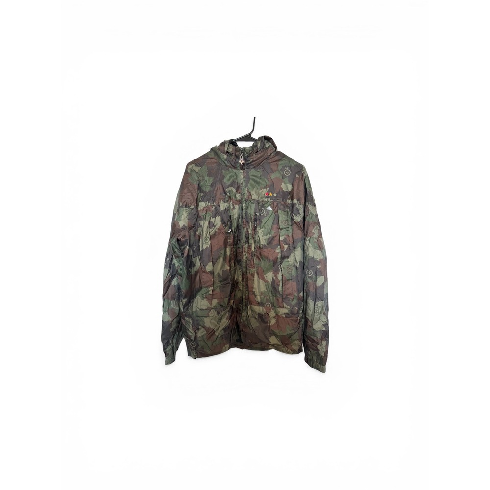 LRG‎ Mens Camouflage Windbreaker Hooded Tactical Jacket Green Brown